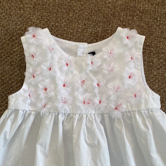 Lili Gaufrette White Sleeveless 3D Tulle Floral Lightweight Dress 9 Months - Picture 3 of 9